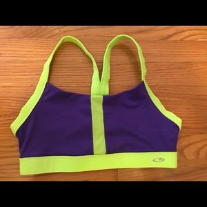 Neon Purple and Green C9 Champion Sports Bra